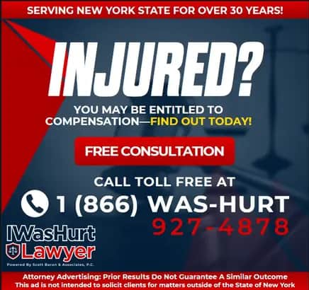 Displayed on viewports under 768px Sponsored mobile advertisement for legal services